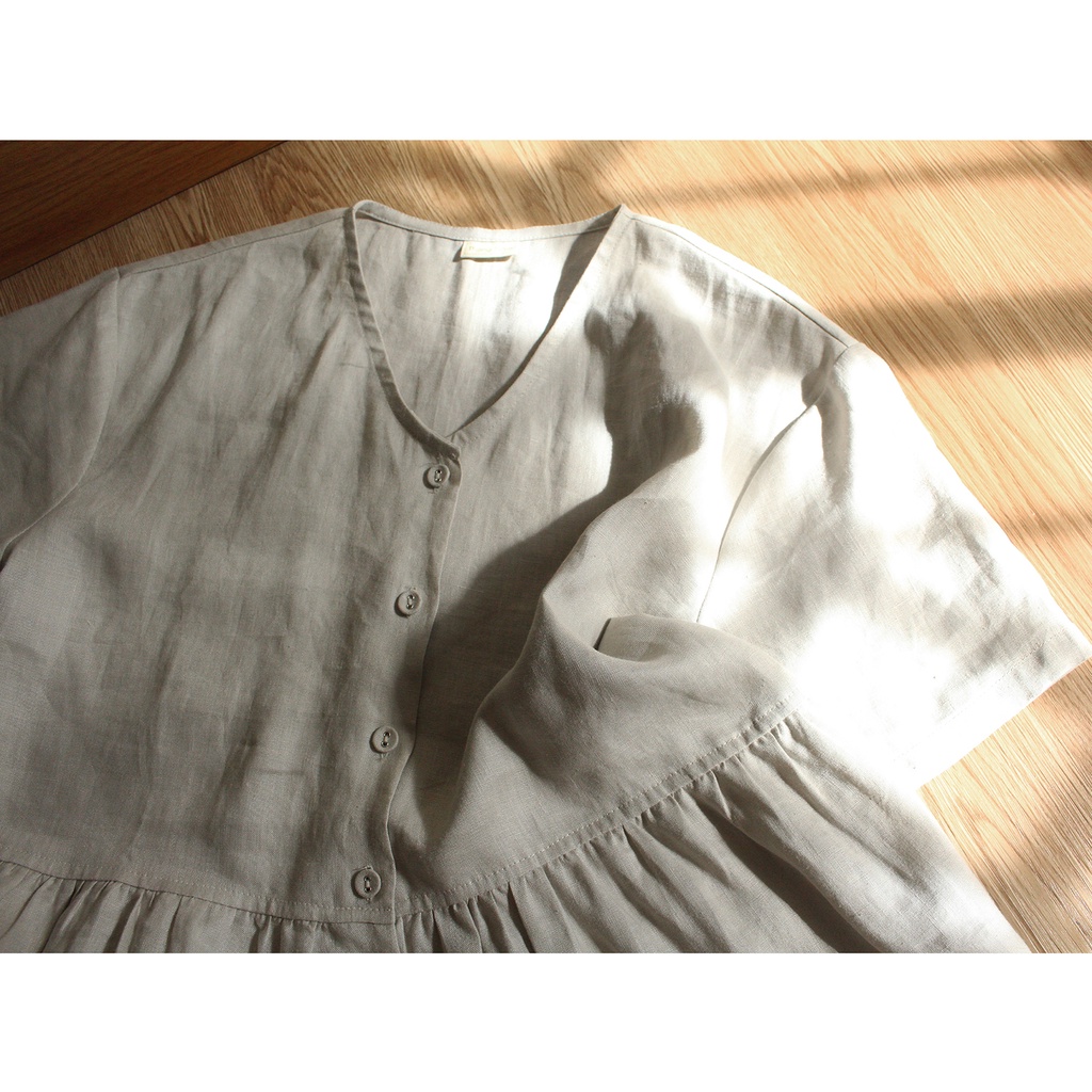 Đầm xòe linen tưng cao cấp dáng dài - by Tháng Năm