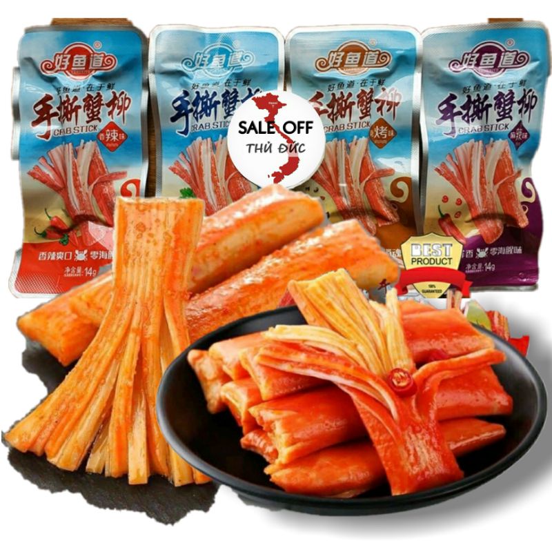 (Kho sỉ) THANH CUA SỐT CAY/ không cay ăn liền - Thanh Cua Cay Tẩm Vị - Đồ ăn vặt nội địa [saleofffood] - ăn vặt