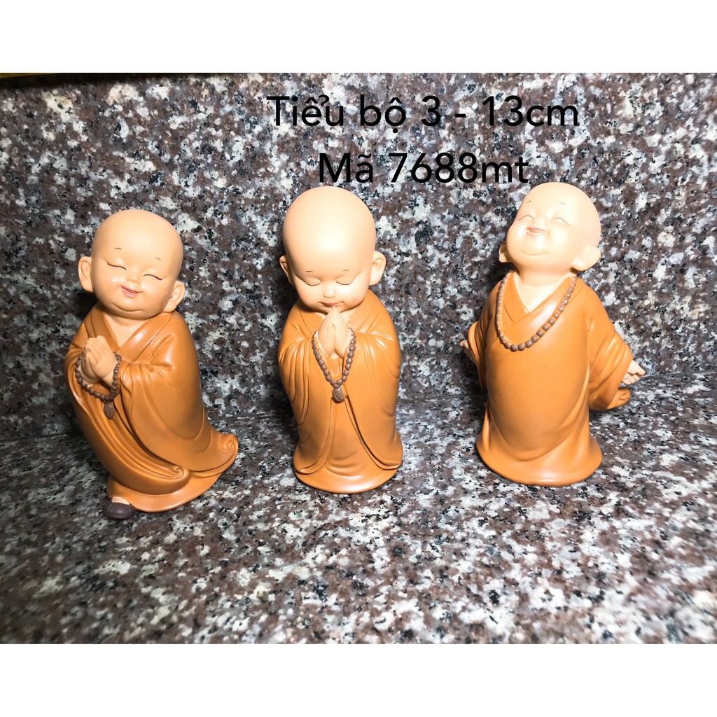 Bộ 3 Chú Tiểu Vàng Đứng Ngước Nhìn MT 13cm