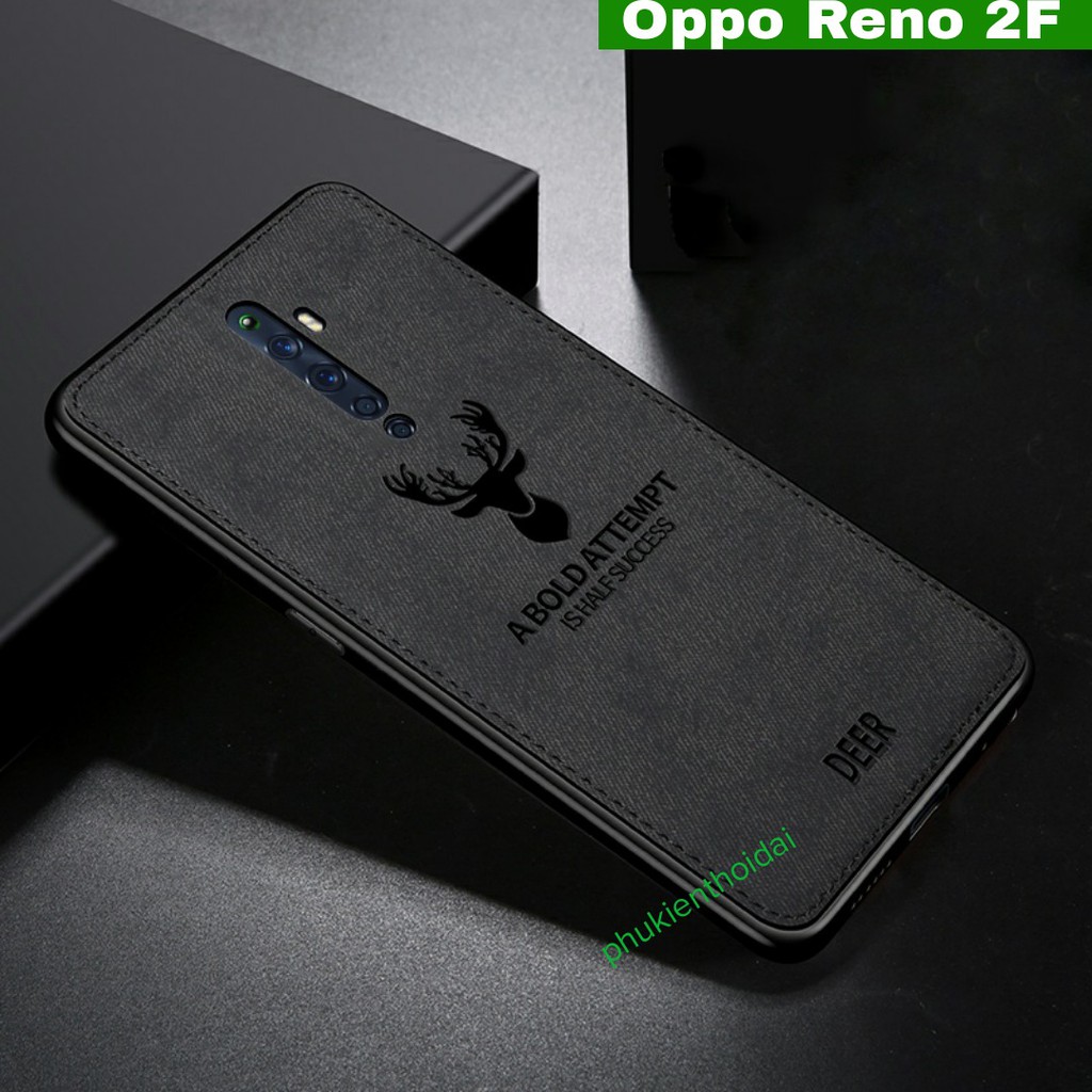 Ốp lưng Oppo Reno 2F chống sốc vải đầu hươu thời trang cao cấp