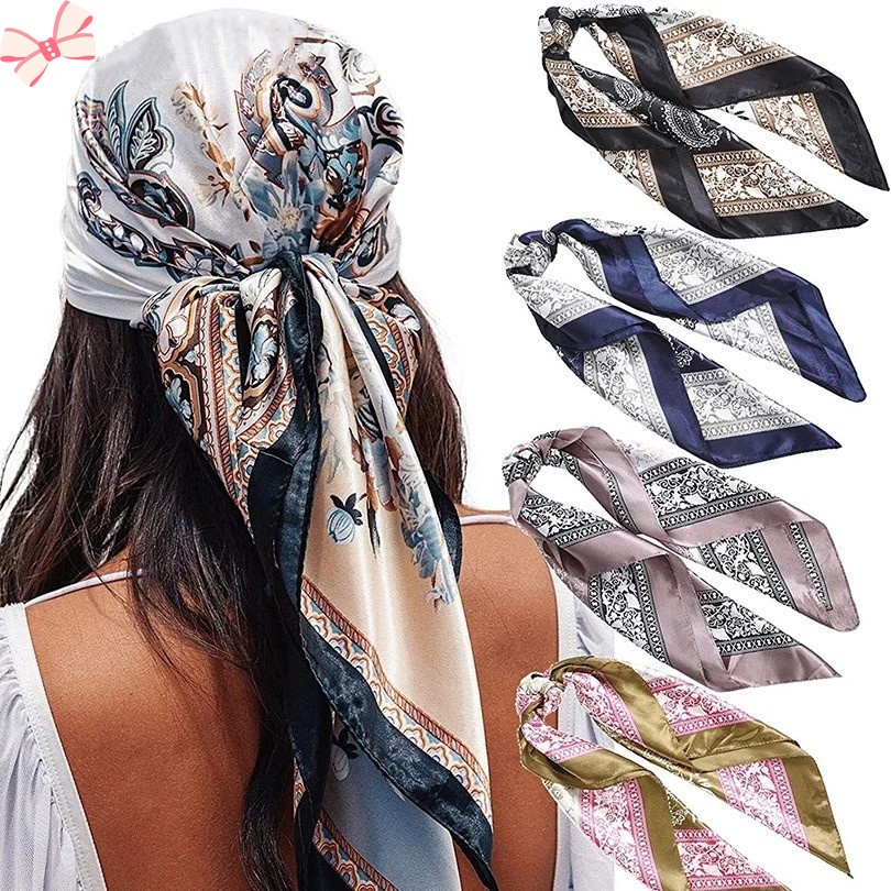 Mới Khăn Quàng Cổ Bằng Lụa Satin In Họa Tiết Da Báo Thời Trang Cho Nữ