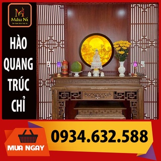 [SALE] Hào quang điện Tranh trúc chỉ in MÂU NI  tròn [ đèn thờ, đèn hào quang, hào quang phật, hào quang trúc chỉ, bàn t