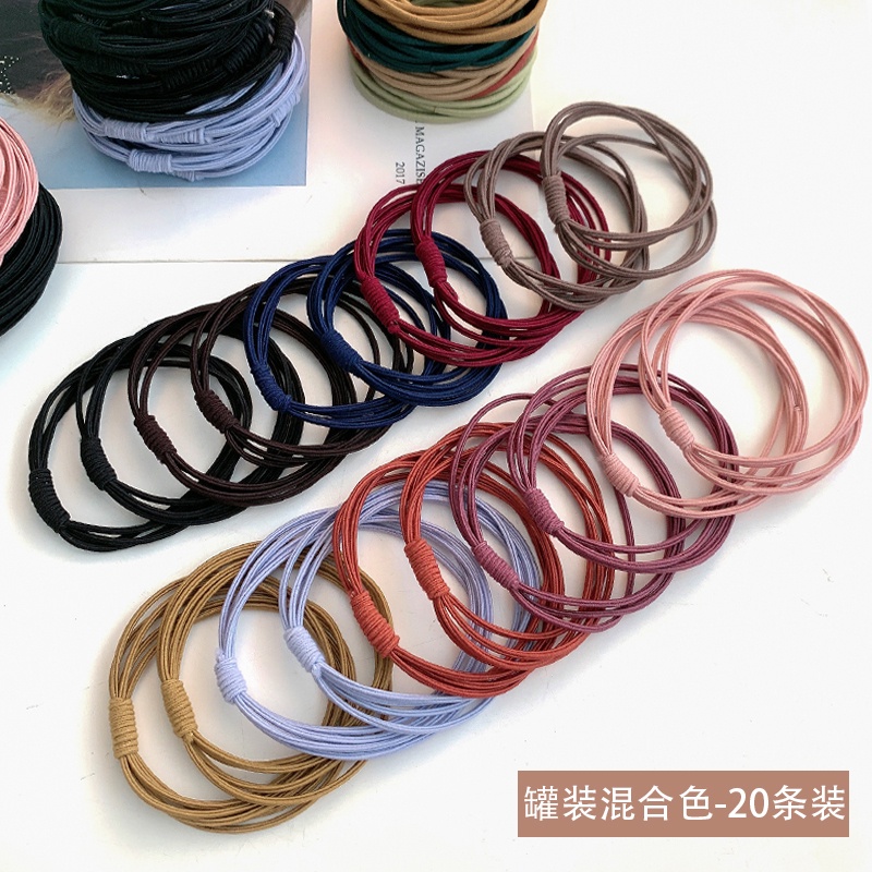 Dây Buộc Tóc Màu Đen Co Giãn Phong Cách Hàn Quốc Thời Trang Cho Nữ