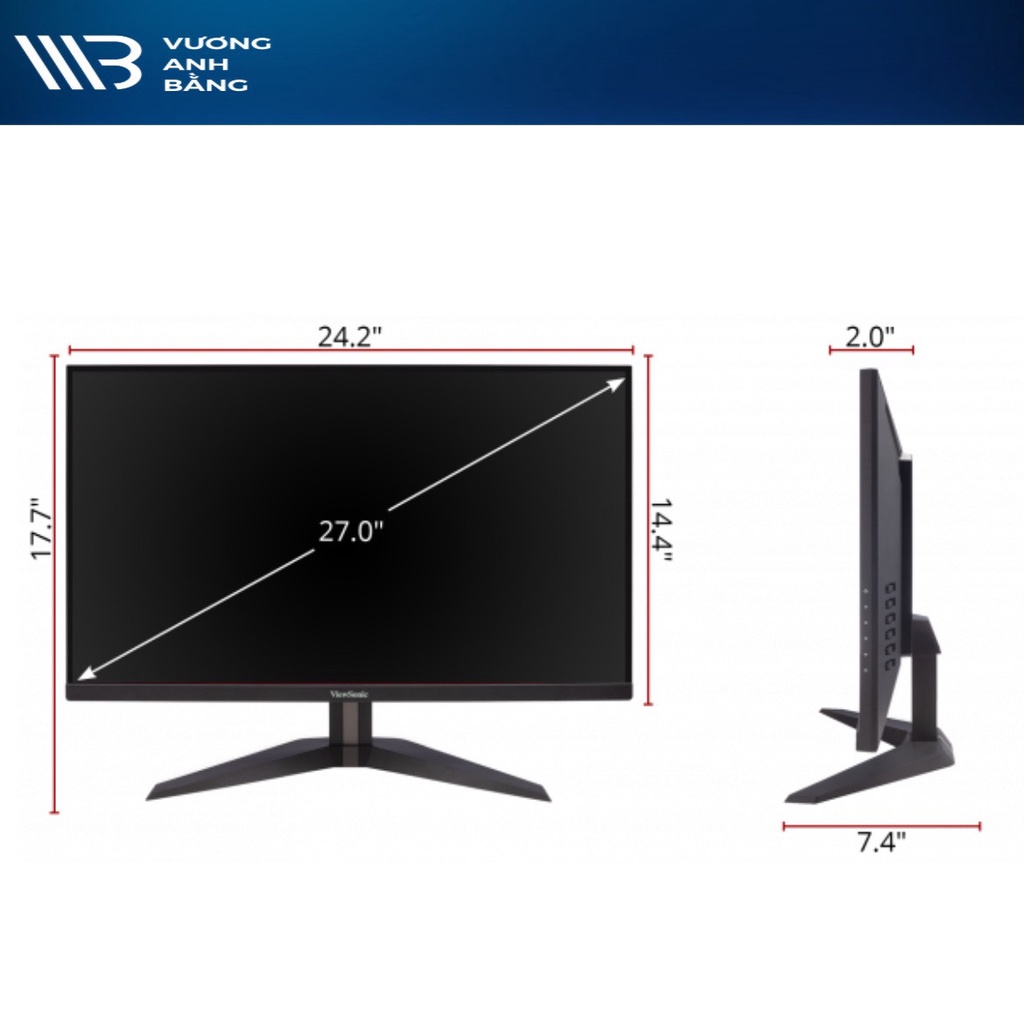 Màn hình LCD 27” Viewsonic VX2758-2KP-MHD QHD 2K IPS 144Hz 1ms Freesync- Hàng Chính Hãng