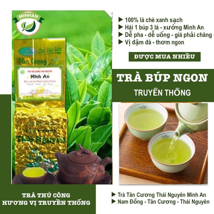 500g trà bắc Thái Nguyên chè búp xanh Truyền Thống Tân Cương loại đặc sản - vị đậm xanh sạch thơm nhẹ ngon cánh chè đẹp