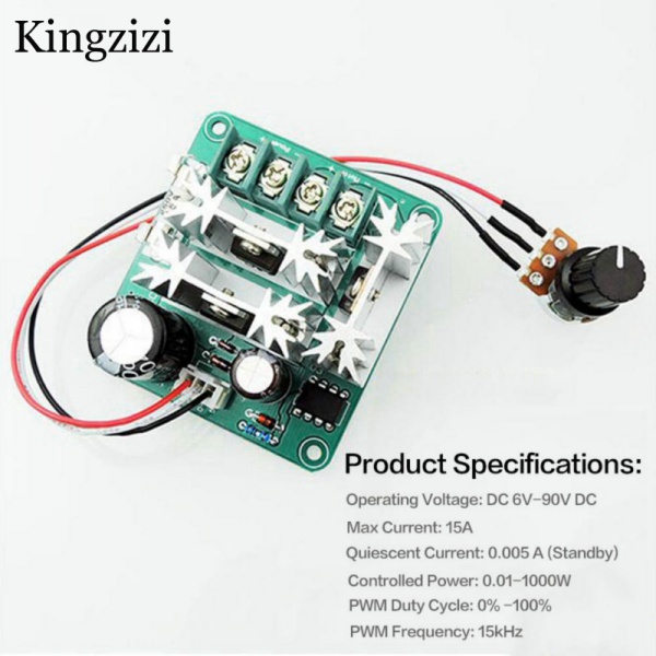 Dc Bộ Điều Khiển Tốc Độ Động Cơ DC 6-90V 15A PWM 1000W