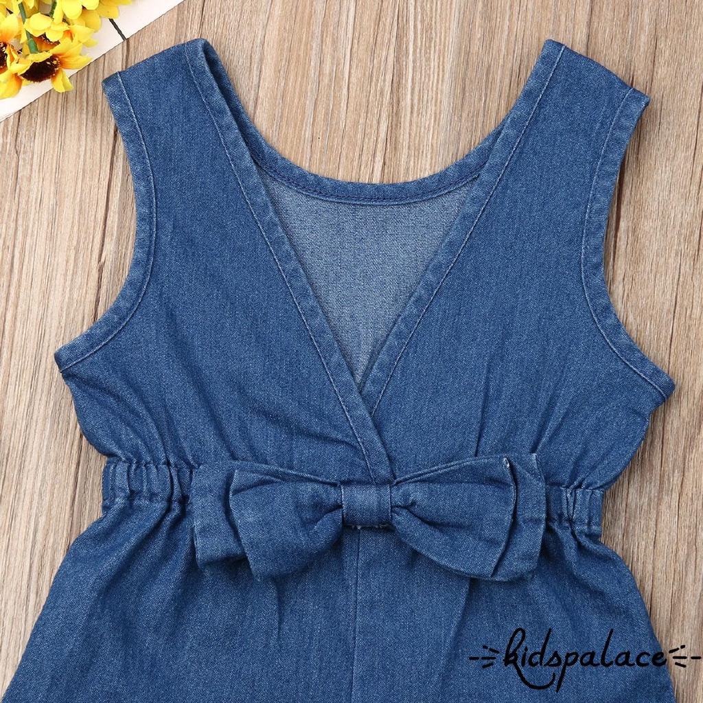 ➤♕❀❤Toddler Kids Baby Girls Denim Romper Shorts Jumpsuits Playsuit Outfit Clothes