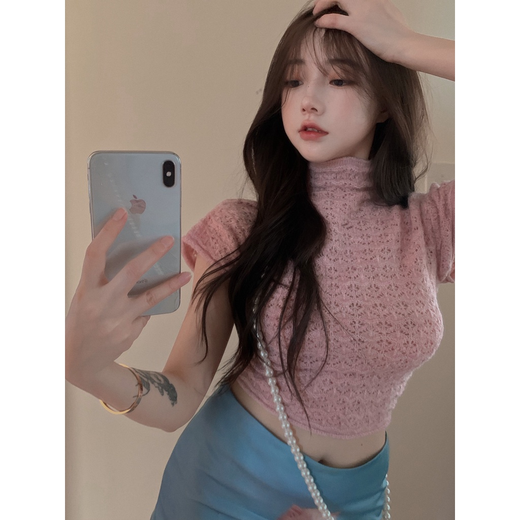 Áo Croptop Dệt Kim Sát Nách Thiết Kế Trẻ Trung Cho Nữ