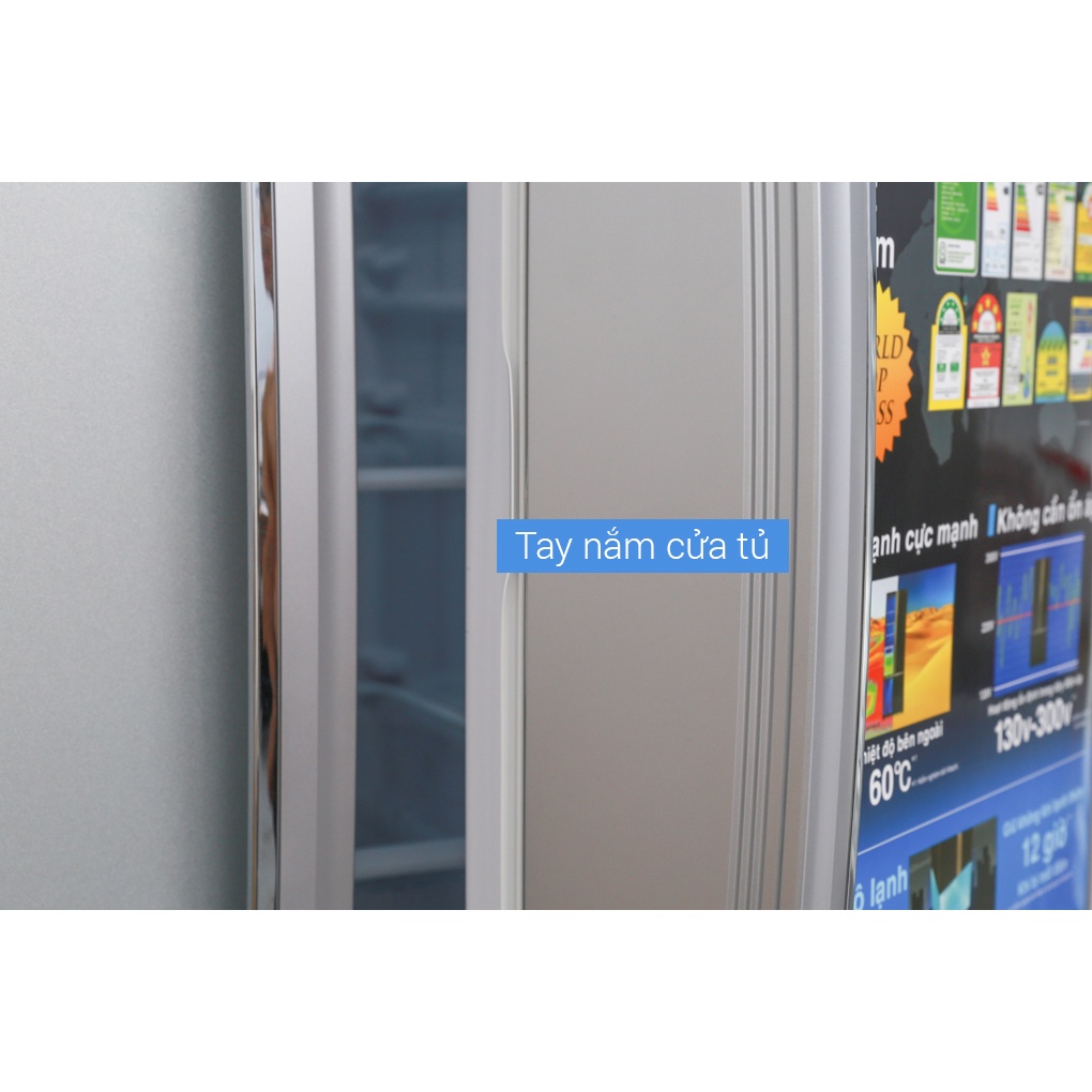 Tủ lạnh Hitachi Inverter 382 lít R-WB475PGV2(GS) -Khử mùi Nano Titanium,Ngăn trữ chuyển đổi,Chuông báo,Miễn phí giao HCM
