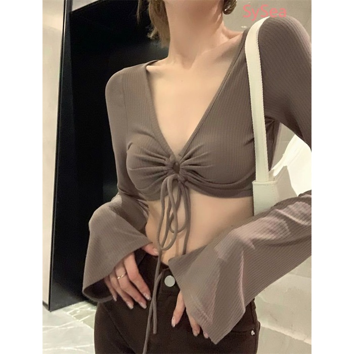 Áo Croptop Thời Trang Mùa Thu Gợi Cảm Dành Cho Nữ