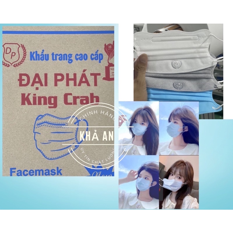 THÙNG 300 CHIẾC KHẨU TRANG CUA (KING CRAB) KHÁNG KHUẨN 4D KF94 ĐẠI PHÁT MASK (KHOGIADUNG4.0)