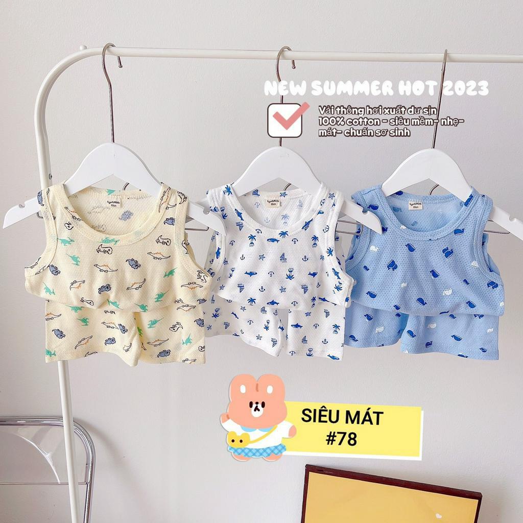 (set 3 bộ ) Link 3 , set quần áo ba lỗ bé trai , đồ bộ bé trai mùa hè , chất liệu vải thông hơi siêu mềm mát , 8-16kg