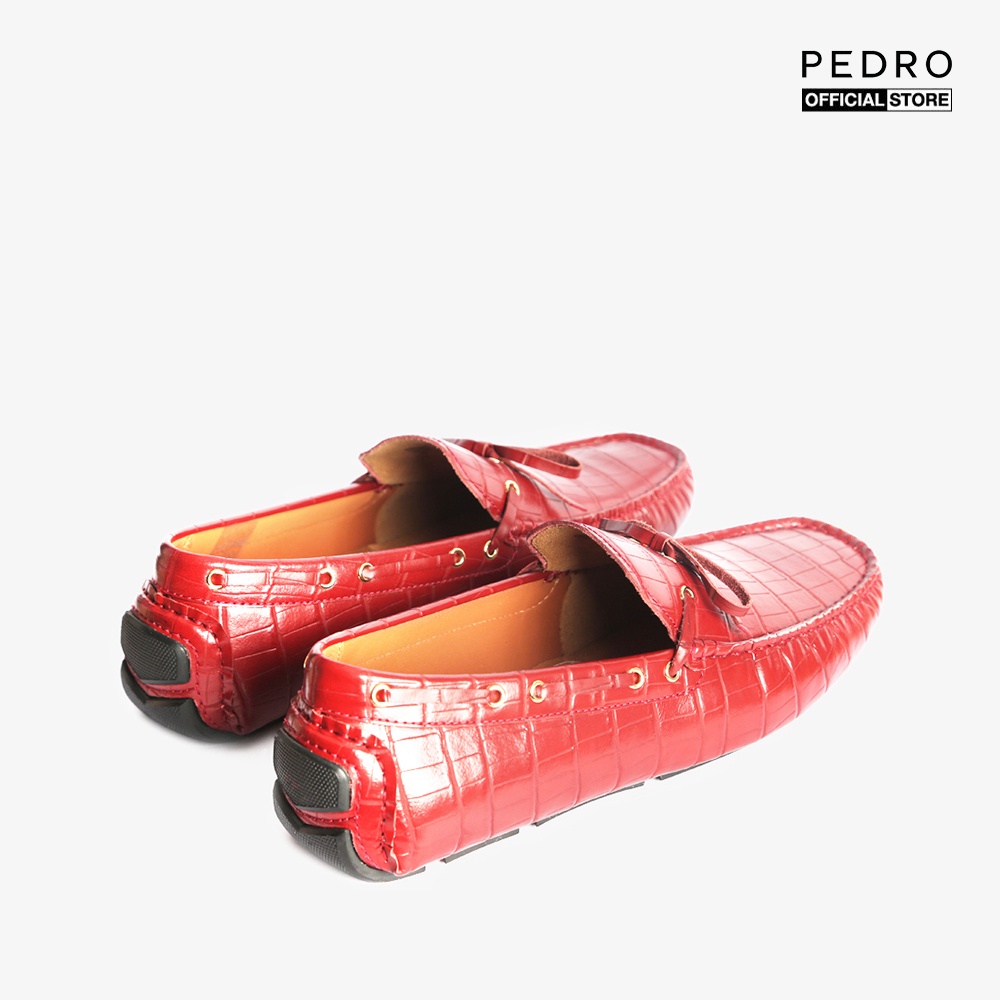 PEDRO - Giày lười nam Croc Effect Bow PM1-65980215-16