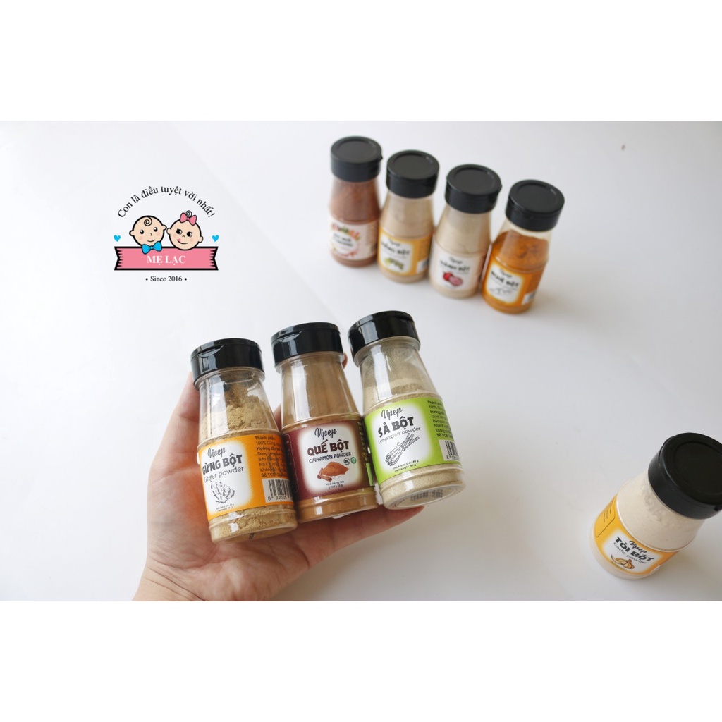 [Viet Pepper] Trọn bộ gia vị ướp cho bé ăn dặm và nấu ăn gia đình, bột quế hành tỏi gừng nghệ sả ngũ vị hương muối hồng