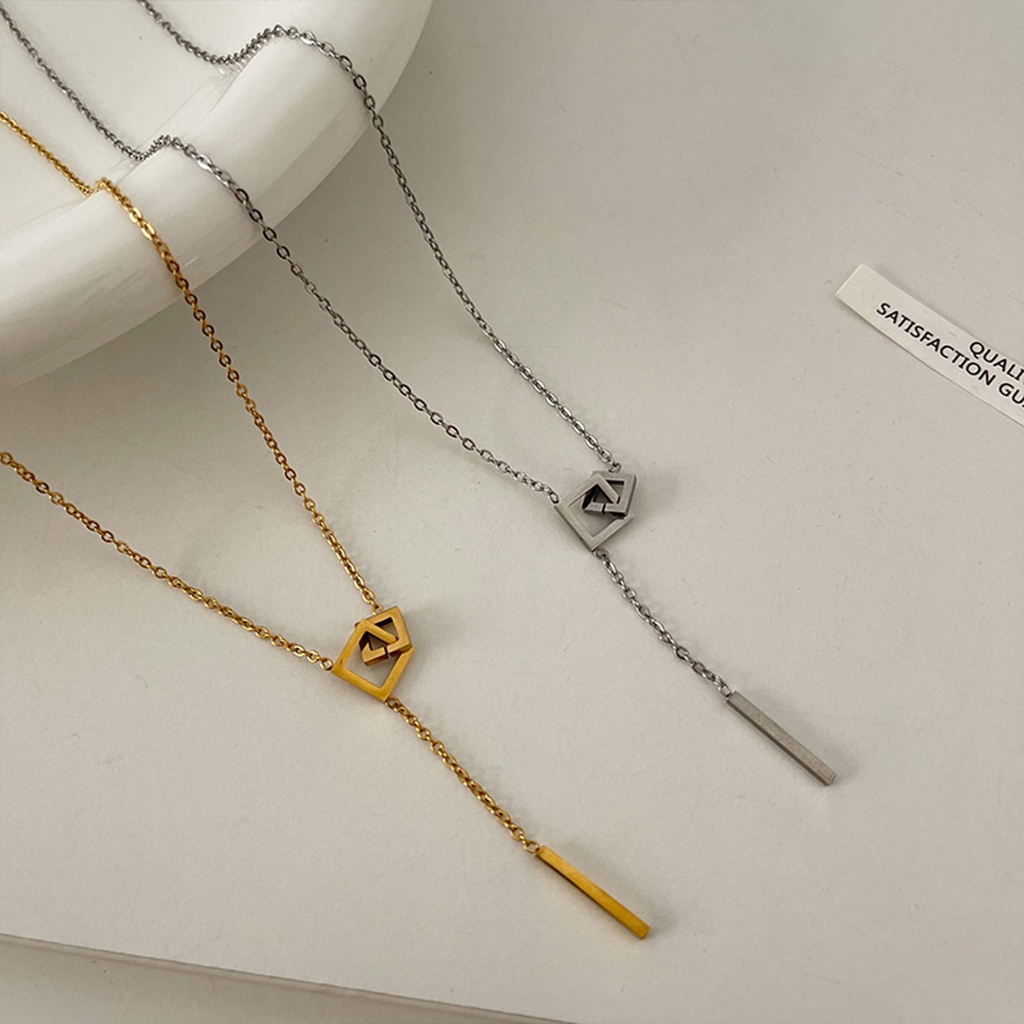 Dây Chuyền Bạc Sterling Kiểu Dáng Hình Học Cao Cấp Sang Trọng