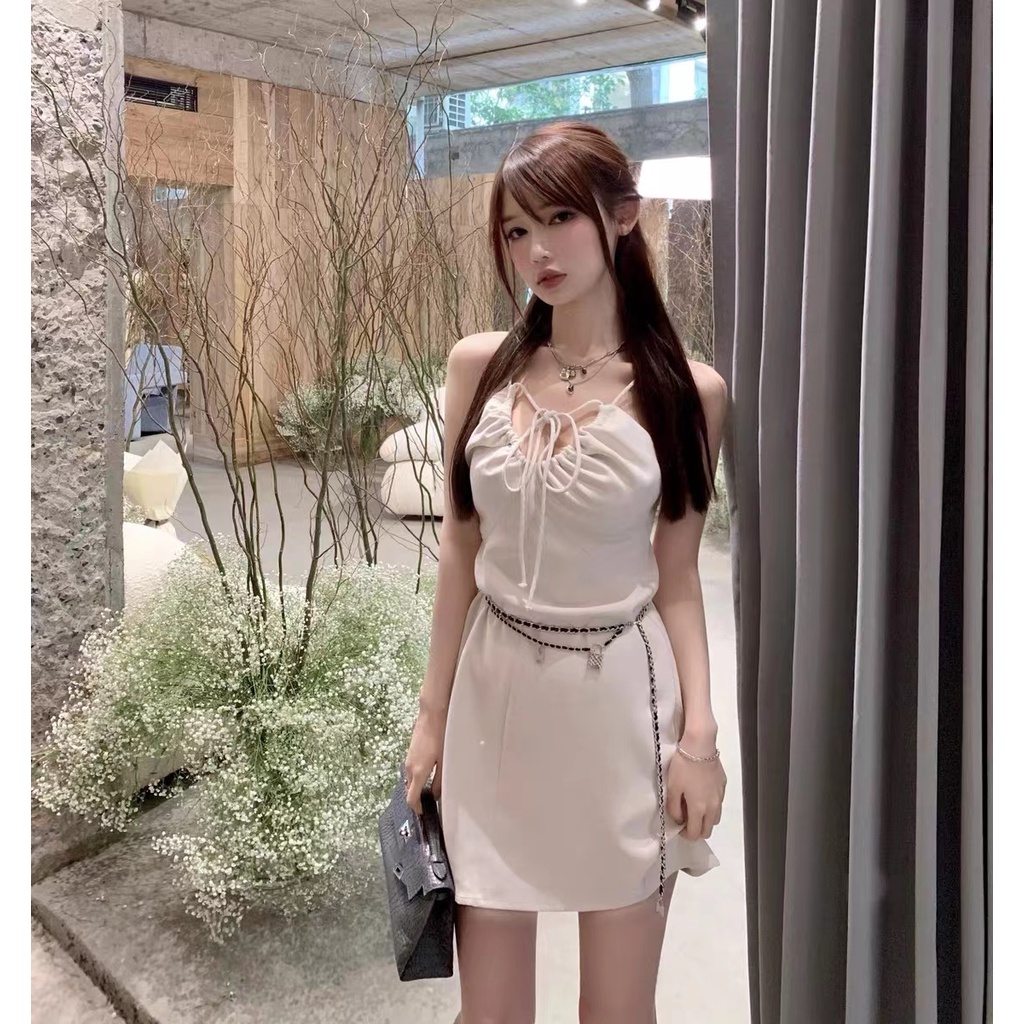 Dây Xích Kim Loại Mỏng Phối Tua Rua Đeo Thắt Lưng Thời Trang Cổ Điển