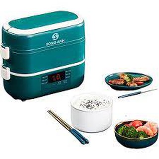 Hộp cơm hâm nóng thức ăn cắm điện inox 2 tầng Song Anh, Hộp cơm giữ nhiệt thức ăn inox cao cấp