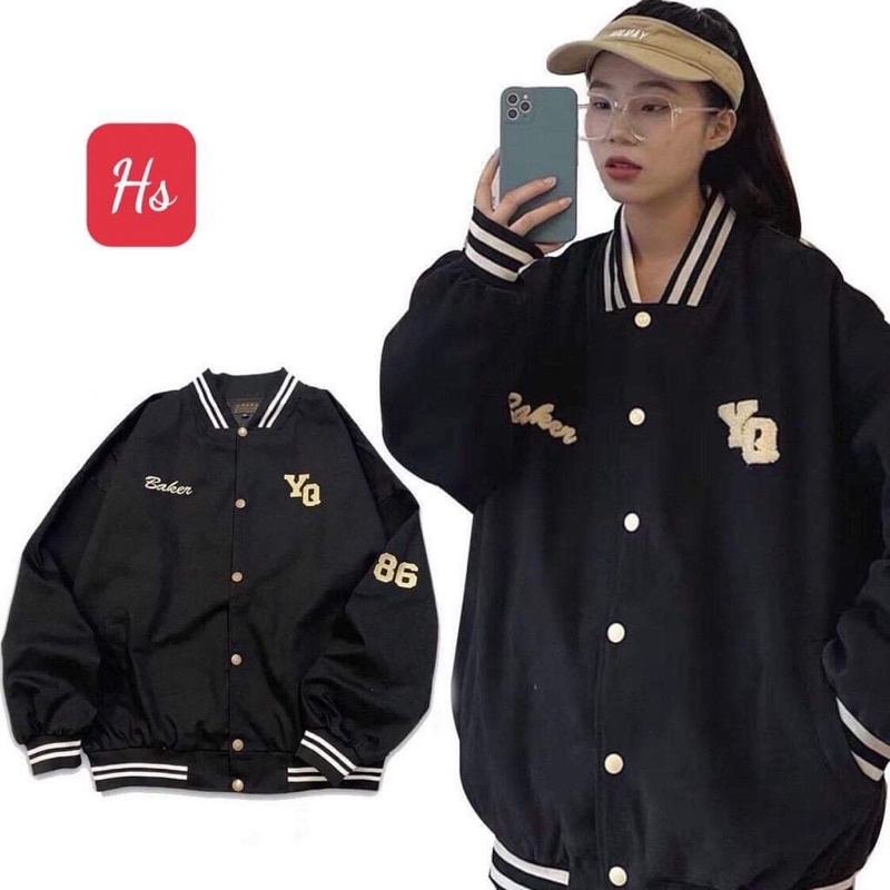 Áo khoác thêu YQ chữ vàng HS