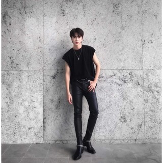 Washed skinny pant quần da The Maze