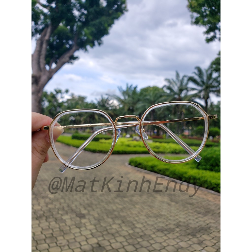 Gọng kính cận kim loại C1003 phù hợp với nam và nữ form mặt vuông dài, gọc cạnh kèm sẳn tròng 0 độ chống ánh sáng xanh | BigBuy360 - bigbuy360.vn