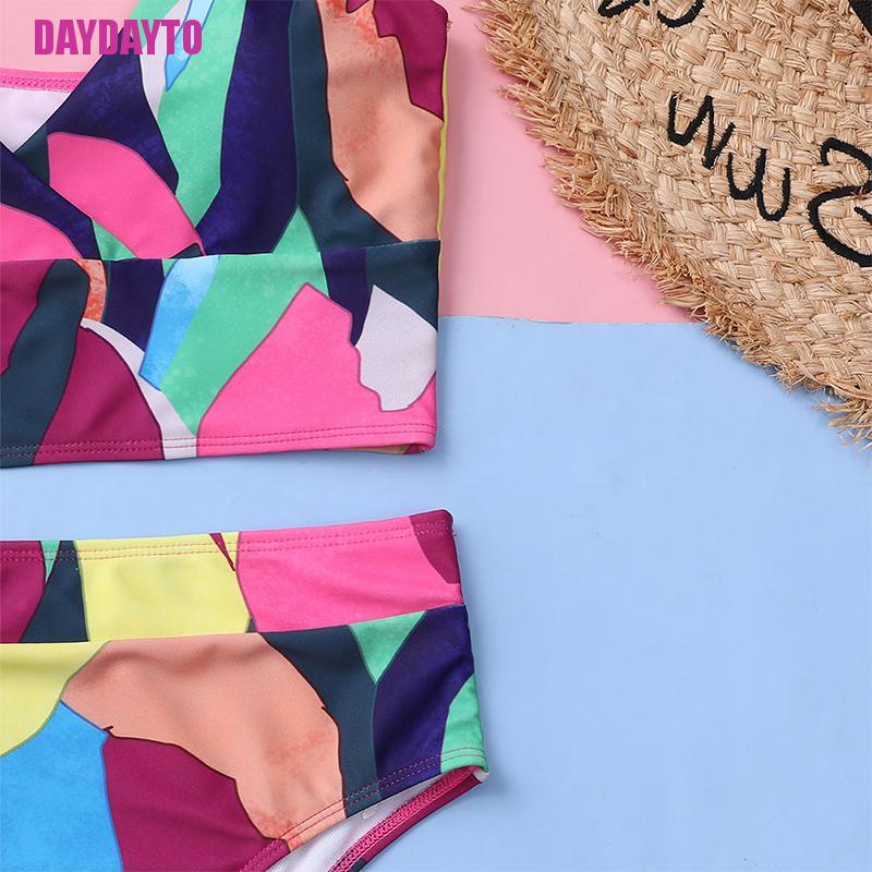 [DAYDAYTO] Multicolor sexy bikini high waist swimwear retro women's printed bathing suit