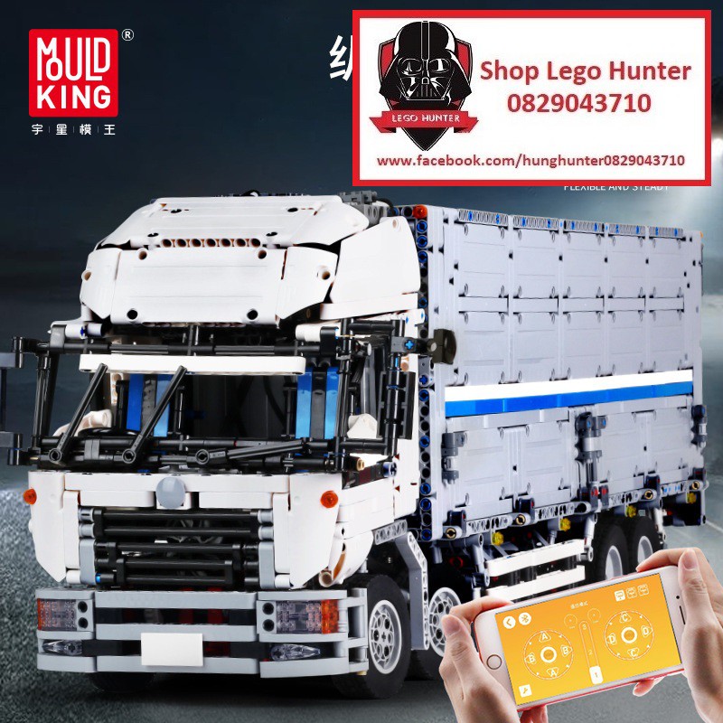 Mould King 13139 Technic Wing Body Truck Bộ đồ chơi lắp ráp Xe tải chở hàng điều khiển từ xa 4166 chi tiết