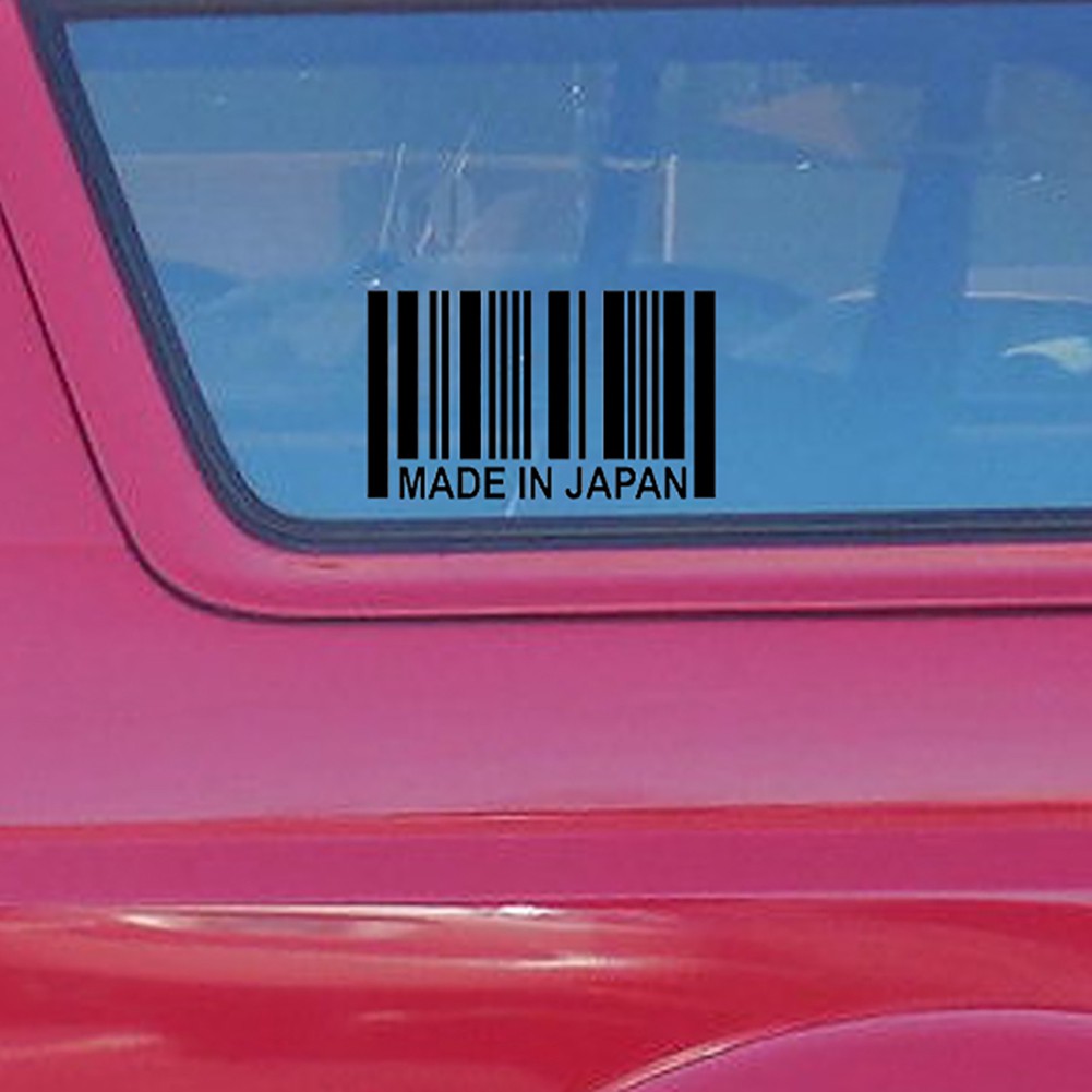 Sticker Mã Vạch MADE IN JAPAN 15x9cm Dán Trang Trí Xe Hơi