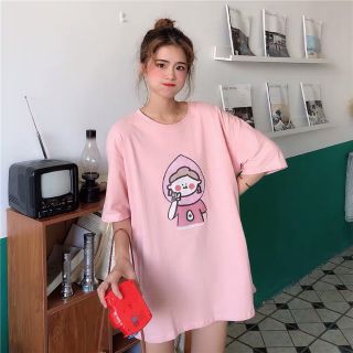 Áo thun tay lỡ Unisex cô bé☺