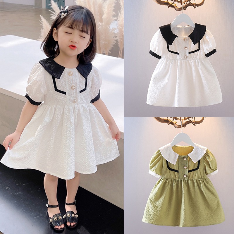 Đầm Công Chúa Cổ Búp Bê Màu Sắc Ngọt Ngào Thời Trang Cho Bé Gái