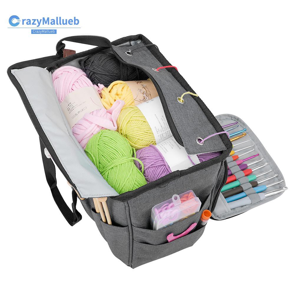 Crazymallueb❤Portable Knitting Storage Bag Crochet Hooks Needles Sewing Supplies Organizer❤New