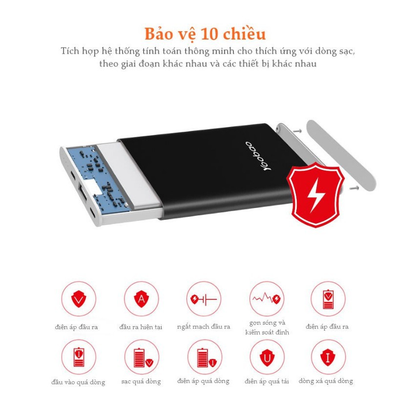 Sạc dự phòng Yoobao Polymer 5000mAh PL5 chính hãng