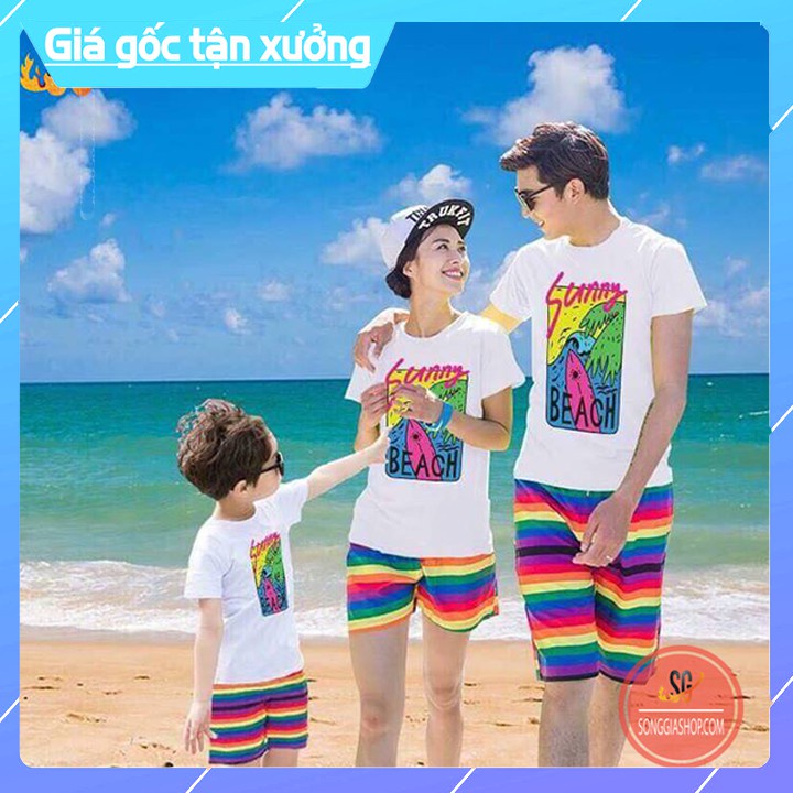Set Đồ Gia Đình Đi Biển - Đủ Size Nguyên Bộ (DDB14) Áo thun giá sỉ