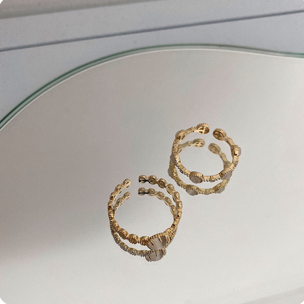 Nhẫn Bạc Đính Đá Opal Phong Cách Thời Trang Hàn Quốc Cho Nữ