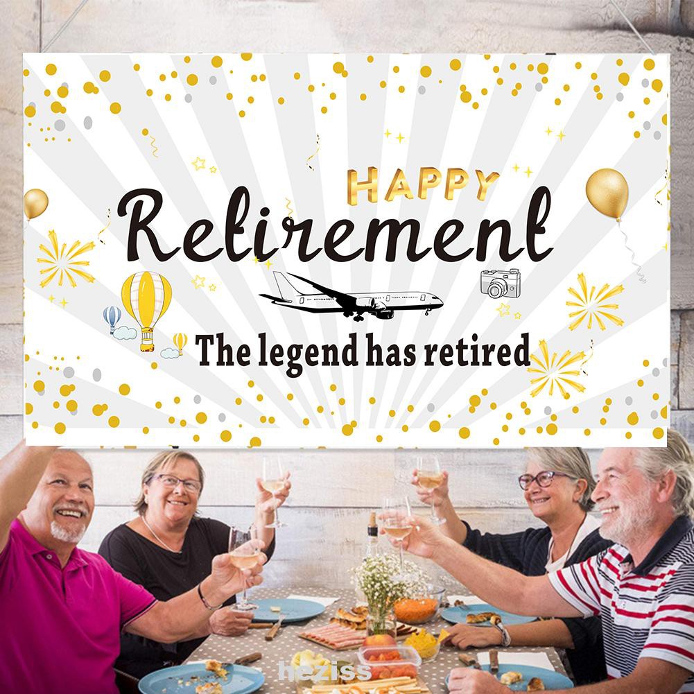 Banner Họa Tiết Chữ Happy Retirement Chống Mài Mòn Có Thể Gấp Gọn Và Giặt Rửa