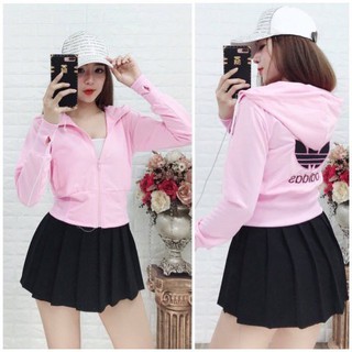 SALE Áo Khoác Da Cá Croptop Nữ Thêu ADD