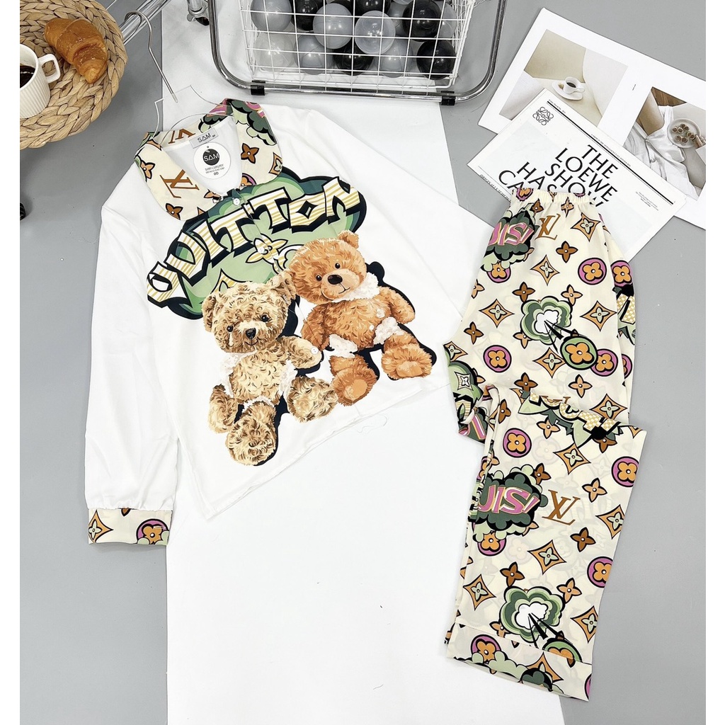 Pijama Lụa MANGO Cổ Sen Tay dài quần dài, Chuẩn Hot Girl Nhà Sam...form dưới 60kg. | BigBuy360 - bigbuy360.vn