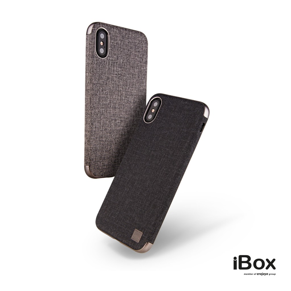 Ốp Điện Thoại Vải Canvas Uniq Glacier Màu Xám Sang Trọng Cho Iphone X