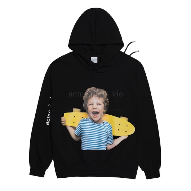[Nỉ bông cao cấp] Áo hoodie ADLV in hình bé cầm ván trượt