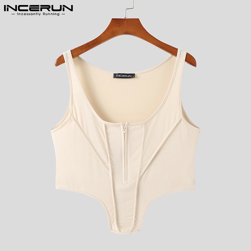 Áo Croptop Sát Nách Phối Khóa Kéo Thời Trang Mùa Hè Cho Nam