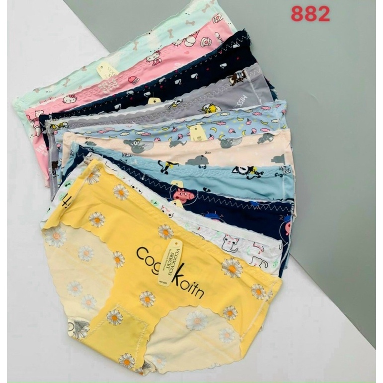 ♥️ Quần Lót Nữ ♥️Q882 . Combo 5 Quần Lót Su Không Đường May Điều Hòa Cao Cấp Siêu Mát Siêu Bền