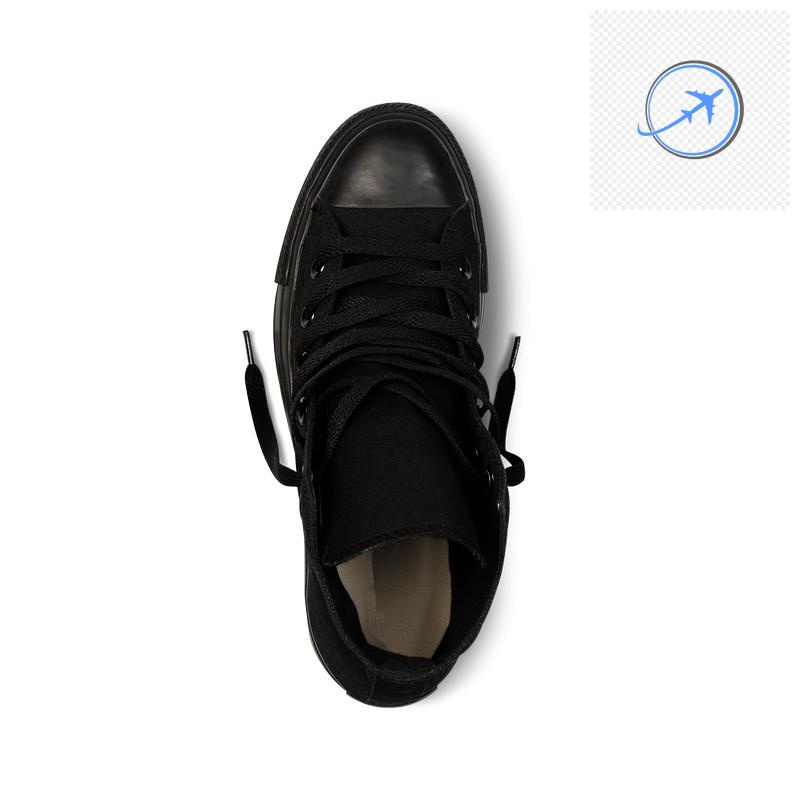 🙅 Giày Nữ, Giày Sneaker Vải - Đế Cao Su Cổ Cao Màu Full Đen 🙅