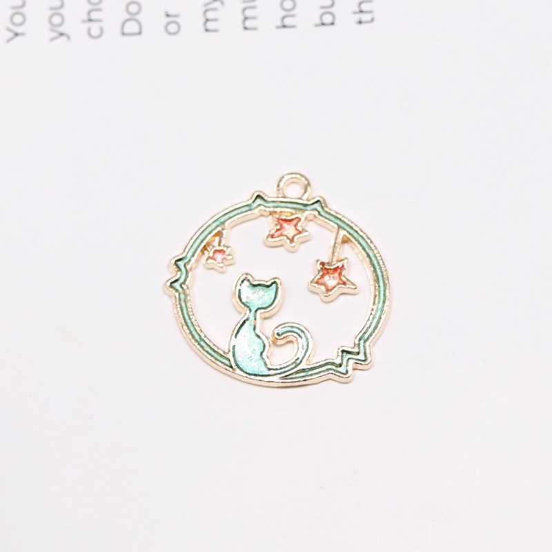 Jianzai Bán Sỉ!Mặt Dây Chuyền/Móc Chìa Khóa Hình Chú Mèo Dễ Thương Chất Liệu Hợp Kim diy