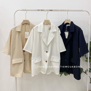 áo Blazer cộc tay trắng, be, đen