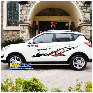 Bộ tem Ngọn Lửa Rồng RS-R dán sườn xe ô tô