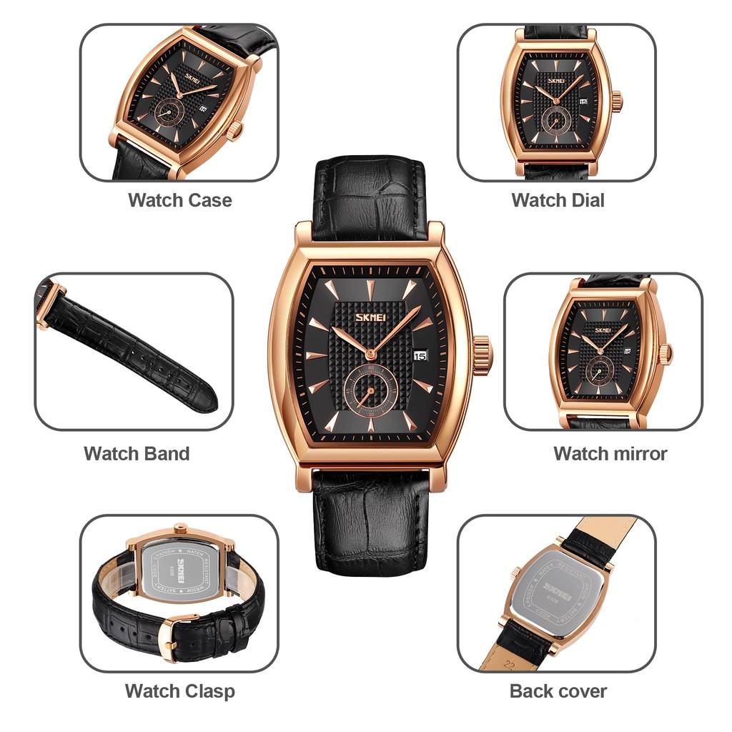 Đồng Hồ Quartz Nam SKMEI 9306 Chống Thấm Nước Với Dây Đeo Da