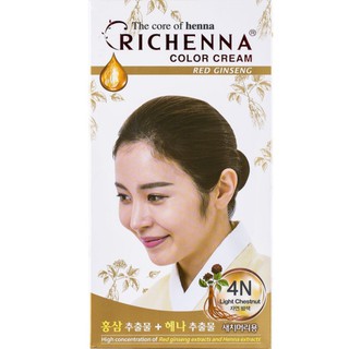 Thuốc nhuộm tóc Richenna dạng gội nâu hạt dẻ