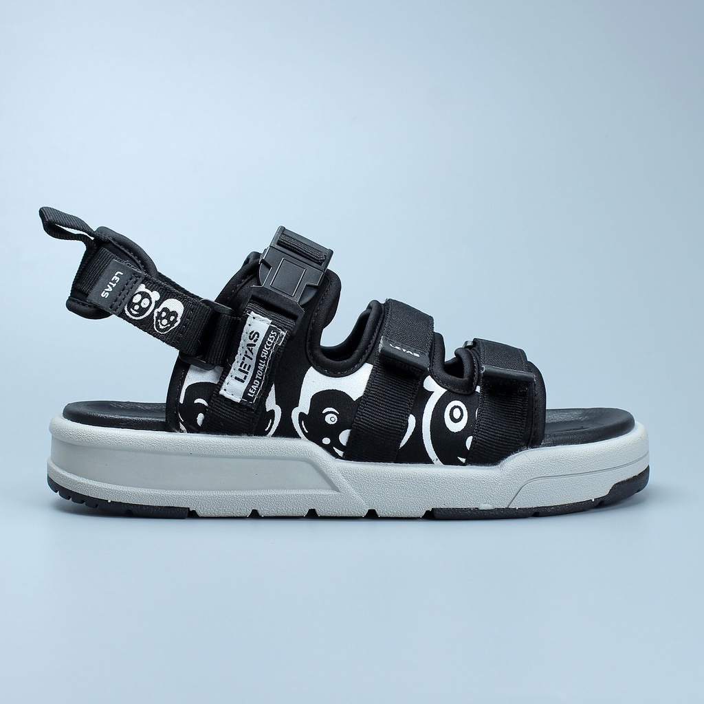 Sandal Đế Cao D714-01 Letas đen ghI