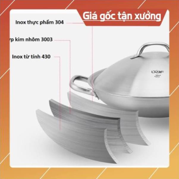 [HOT] Chảo inox chống dính 304 cao cấp size 34cm siêu to khổng lồ