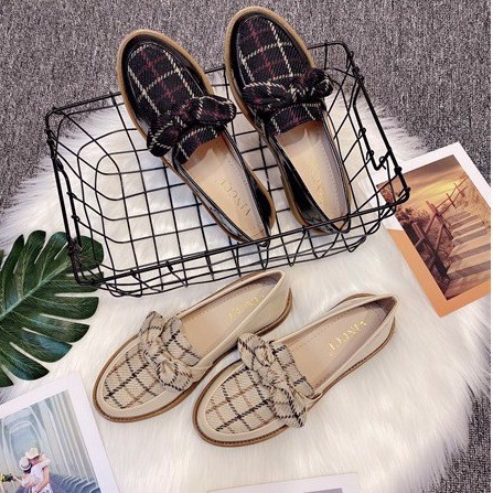 Giày lười Moka nơ thắt trẻ trung