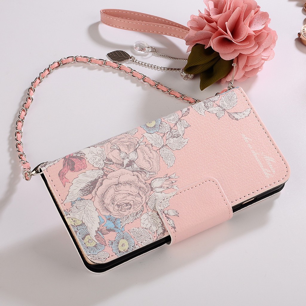 Bao da điện thoại dạng ví hoa thời trang cho iPhone X 5 6 7 8 Plus | BigBuy360 - bigbuy360.vn